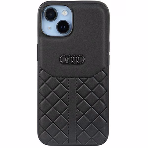 Audi īstas ādas viedtālruņa apvalks iPhone 14 6.1 melns