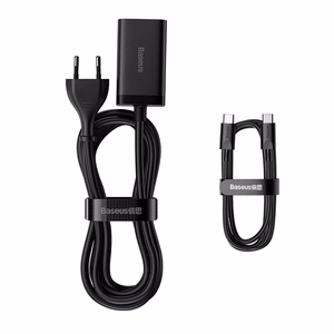 Ātrais lādētājs Baseus GaN3 Pro, 2x USB-C, 2x USB, 65W (melns)