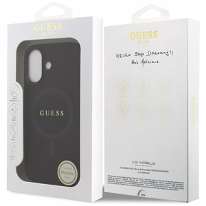Guess Saffiano Classic Logo MagSafe maciņš for iPhone 17 - melns
