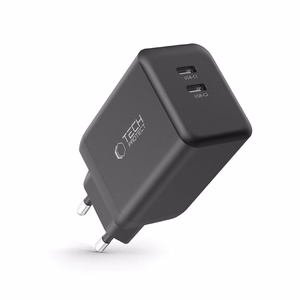 Tech-Protect NC45W-GAN 2-PORT PD45W sienas lādētājs - melns