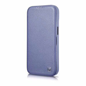 iCarer CE Premium ādas folio viedtālruņa apvalks iPhone 14 Pro Max magnētiskais atveramais ādas folio apvalks MagSafe gaiši violeta