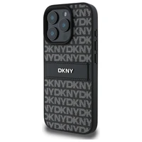 DKNY tekstūras raksta svītrains viedtālruņa apvalks iPhone 16 Pro Max - melns