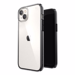 Speck Presidio Perfect-Clear with Impact Geometry vāciņš ierīcei iPhone 15 Plus / 14 Plus, ar Microban pretmikrobu aizsardzību, “Clear / Black” krāsu kombinācija