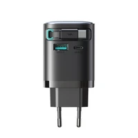 Joyroom JR-TCL02 65W USB-A USB-C GaN lādētājs ar iebūvētu USB-C kabeli - melns