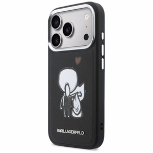 Karl Lagerfeld Karl & Choupette Back Logo MagSafe чехол для iPhone 17 Pro Max чёрный