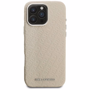 Karl Lagerfeld FW Stamped Karl MagSafe Maciņš iPhone 16 Pro Max - bēšs