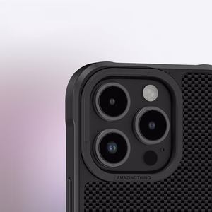 AmazingThing Titan Max Apvalks ar 600D aramīdu šķiedrām iPhone 16 Pro - melns