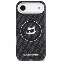 Karl Lagerfeld IML Choupette galvas logotipa magnētiskais iPhone Air apvalks - melns