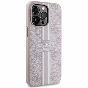 Guess GUHMP13XP4RPSP iPhone 13 Pro Max 6.7" rozā/rozā cietais apvalks 4G Printed Stripes MagSafe