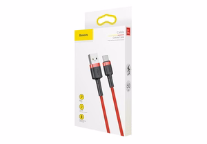 Baseus Cafule USB kabelis USB-C 0,5m 3A sarkans