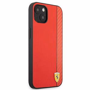 Ferrari FESAXHCP13SRE iPhone 13 mini 5.4" красный/красный жёсткий чехол On Track Carbon Stripe