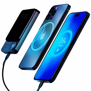 3mk HARDY MagSynergy Ni+ 5 000mAh 22.5W Portatīvais lādētājs ar USB 1C1L - melns