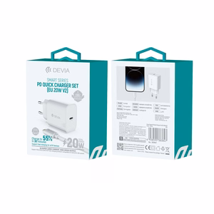 Devia sienas lādētājs Smart PD 1x USB-C 1x USB 20W balts