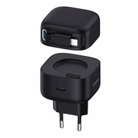 USAMS Tīkla lādētājs 1xUSB-C ar satīšanas Lightning kabeli PD+QC 35W Gan Fast Charging melns XMF Series CC209TC01 (US-CC209)
