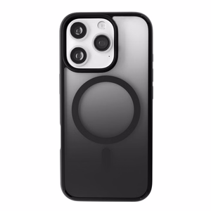 Puro krāsu pārejas MagSafe silikona apvalks iPhone 16 Pro Max viedtālrunim – melnā krāsā