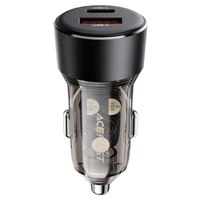 Acefast B12 automašīnas lādētājs 60W USB-A / USB-C - melns