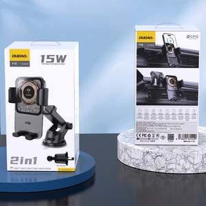 Dudao F19 skavas tipa automašīnas turētājs ar 15W indukcijas lādētāju - melns