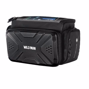 WILDMAN ceļojumu soma velosipēda stūrei ar rāvējslēdzēju, 4L, GS6, melna