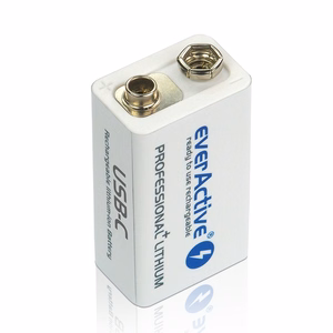 everActive 6F22/9V Li-ion 550 mAh uzlādējama baterija ar USB Type-C