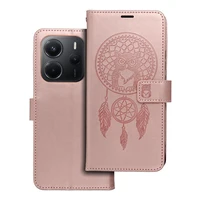 MEZZO grāmatas apvalks XIAOMI Redmi Note 14 5G sapņu ķērājs rozā zelts