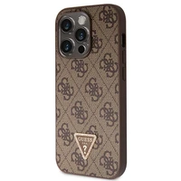 Guess GUHCP14LP4TDSCPW apvalks iPhone 14 Pro - brūns krustenisks 4G metāla logotips