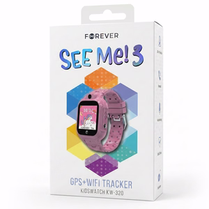 Forever viedpulkstenis ar GPS un WiFi bērniem See Me! 3 KW-320 rozā