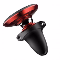 Automašīnas turētājs Baseus "Magnetic Air Vent" melns/sarkans (magnētisks / gaisa vada reste)