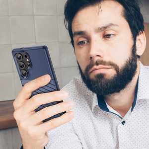 Thunder viedtālruņa apvalks Samsung Galaxy S25 Ultra silikona bruņots apvalks - zils