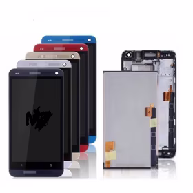 LCD Displejs Saderīgs ar HTC One M7 ar frame Sudrabs HQ