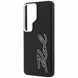Karl Lagerfeld maciņš Grained Signature Metal Resin Logo Samsung Galaxy S26 Ultra melns