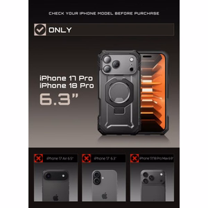 Supcase Grip Pro Mag MagSafe vāciņš iPhone 18 Pro / 17 Pro – melns