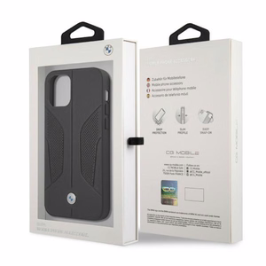 BMW Leather Perforated Sides Case for iPhone 12 / iPhone 12 Pro - Black