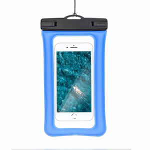 Ūdensnecaurlaidīgs maiss mobilajam telefonam ar plastmasas aizdari AIRBAG zils