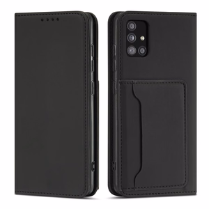 Magnētiskais karšu apvalks Xiaomi Redmi Note 11 maciņš karšu turētājs melns