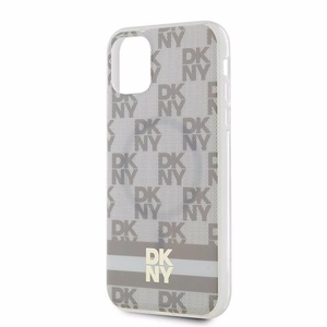 DKNY IML Checkered Mono Pattern & Printed Stripes MagSafe чехол для iPhone 11 / Xr - бежевый