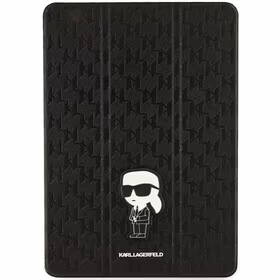 Karl Lagerfeld Saffiano Monogram Ikonik Planšetdatora apvalks iPad 10.2" 2019 (7. ģen.) Folio magnet Allover Cover - melns