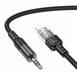 AUX kabelis Jack 3,5 mm uz Lightning Hoco 1,2 m UPA27 melns