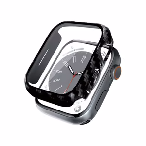 Crong Hybrid Watch Case aizsargvāciņš ar integrētu stiklu Apple Watch 44 mm, ar oglekļa šķiedras rakstu