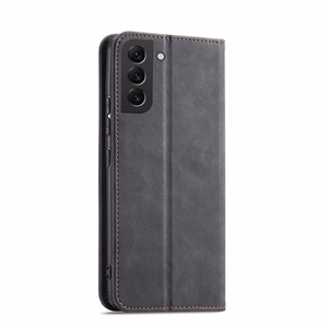 Magnet Fancy viedtālruņa apvalks Samsung Galaxy S22+ (S22 Plus) ar maku un karšu turētāju, melns