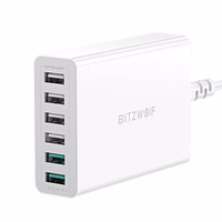 Lādētājs Blitzwolf BW-S15, 6x USB, QC 3.0, 60 W (balts)