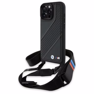 BMW M Edition oglekļa svītra un siksna viedtālruņa apvalks iPhone 16 Pro Max - melns