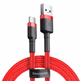 Baseus Cafule USB kabelis USB-C 0,5m 3A sarkans
