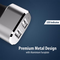 Crong Power auto lādētājs 24W - auto lādētājs 2xUSB 2.4A (aluminum)