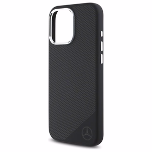 Mercedes MEHMP16L23SUGDK iPhone 16 Pro 6.3" black/black hardcase Silicone Tonal Logo Wood Pattern MagSafe