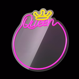 Neon MIRROR LED QUEEN warm balts rozā FMNE04 Forever Light