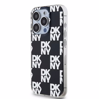 DKNY IML rūtainais mono raksts viedtālruņa apvalks iPhone 15 Pro - melns