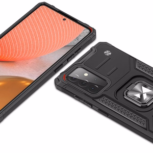 Wozinsky Ring Armor apvalks ar statīvu izturīgs robusts vāks Samsung Galaxy A72 4G sarkans