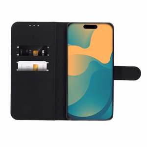 Atlokāmais 4Card RFID maciņš Honor 600 LITE ar aizsardzību pret zādzībām, no tehniskā auduma, melns