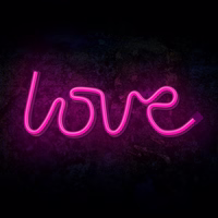Neon LED Light LOVE rozā Bat + USB FLNE05 Forever Light