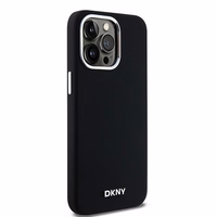 DKNY DKHMP15XSMCHLK iPhone 15 Pro Max6.7" melns maciņš Liquid Silicone Small Metal Logo MagSafe